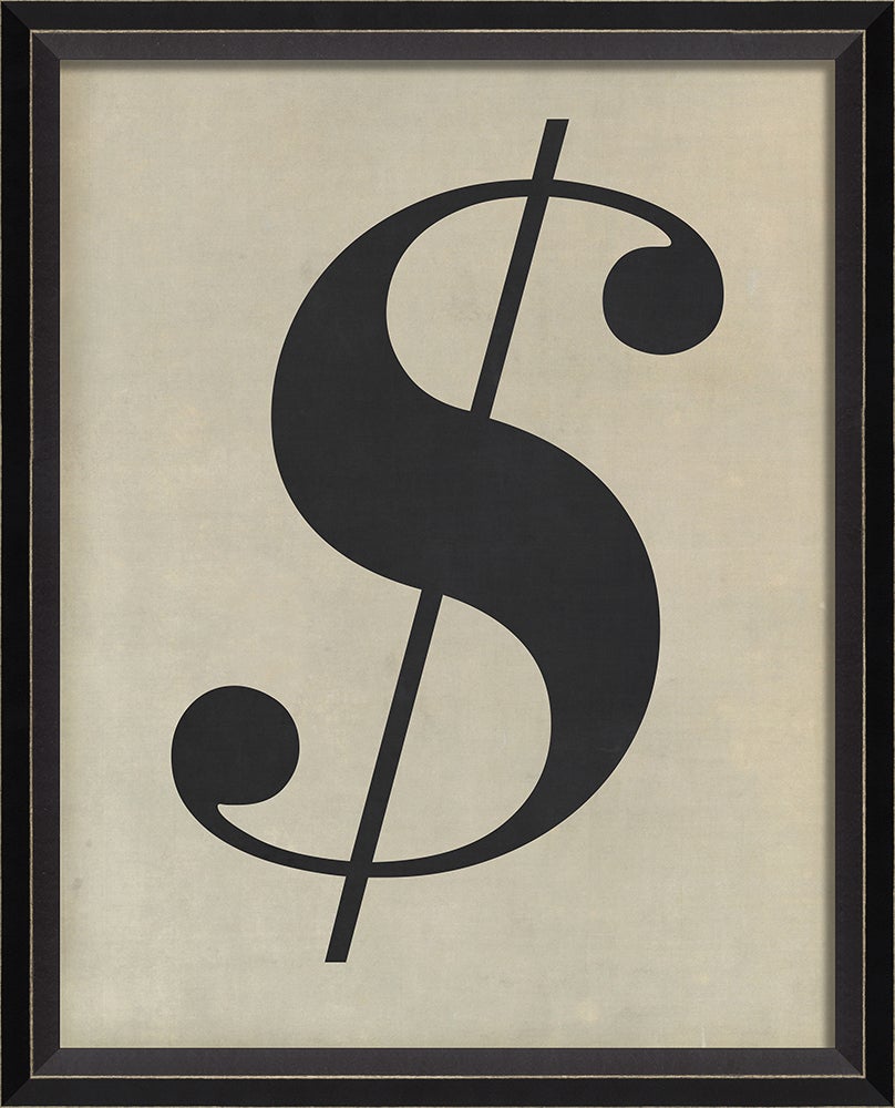 Spicher & Company BC Letter Dollar Sign black on white sm 10760