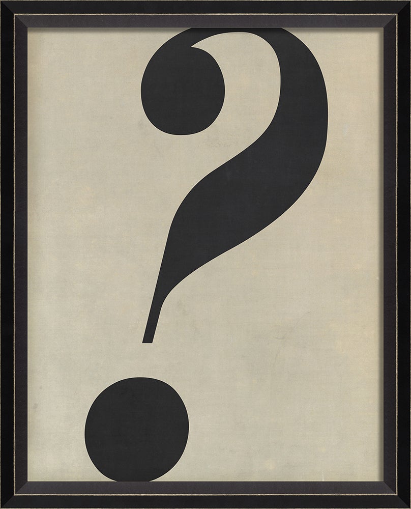 Spicher & Company BC Letter Question Mark black on white sm 10766