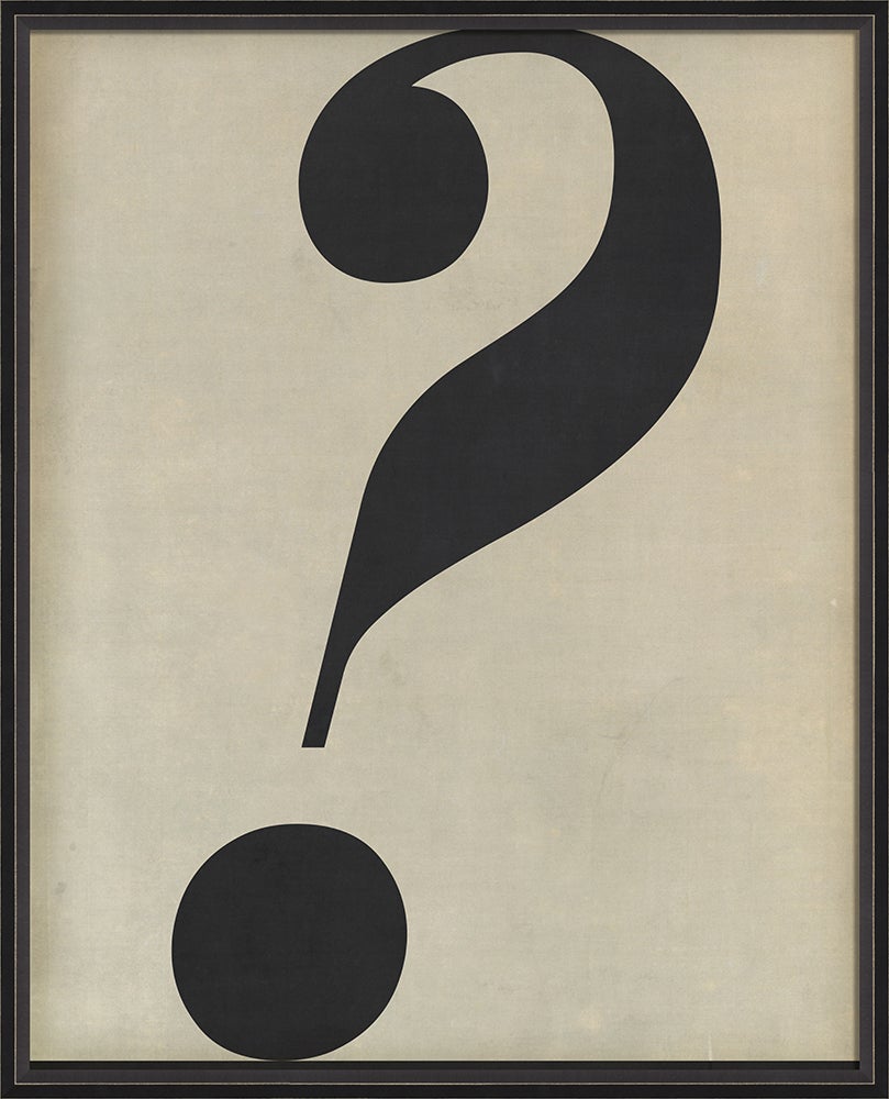 Spicher & Company BC Letter Question Mark black on white 10806