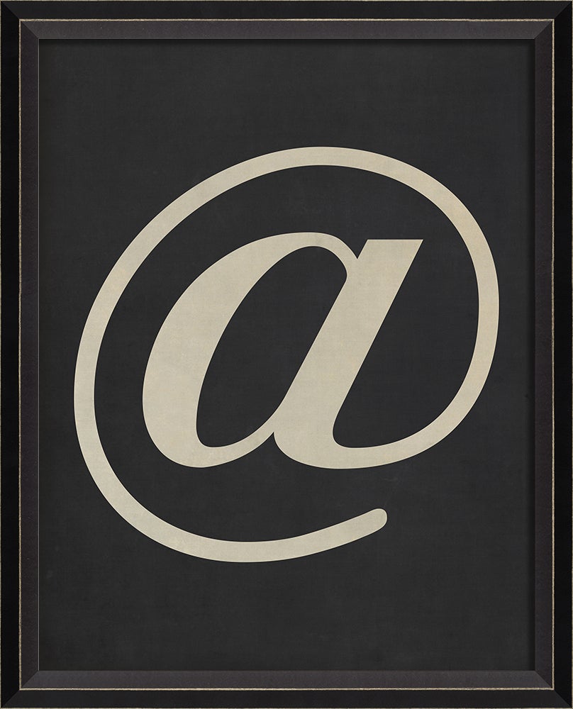 Spicher & Company BC Letter At Symbol white on black sm 10838