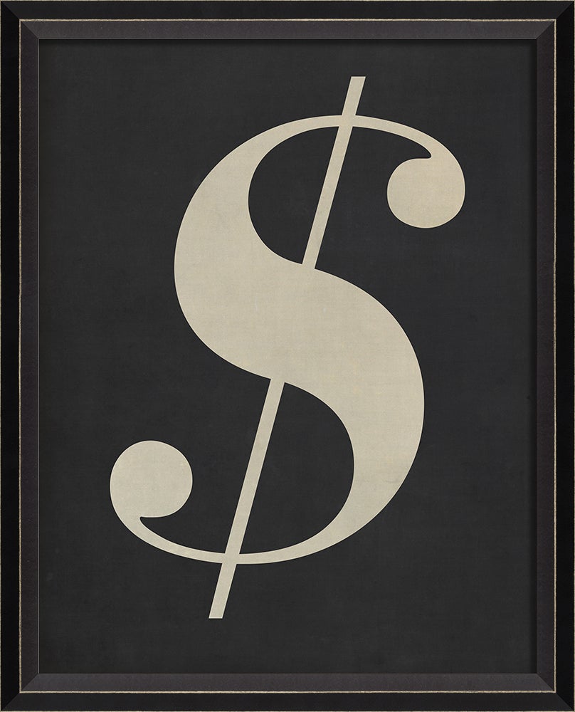 Spicher & Company BC Letter Dollar Sign white on black sm 10840