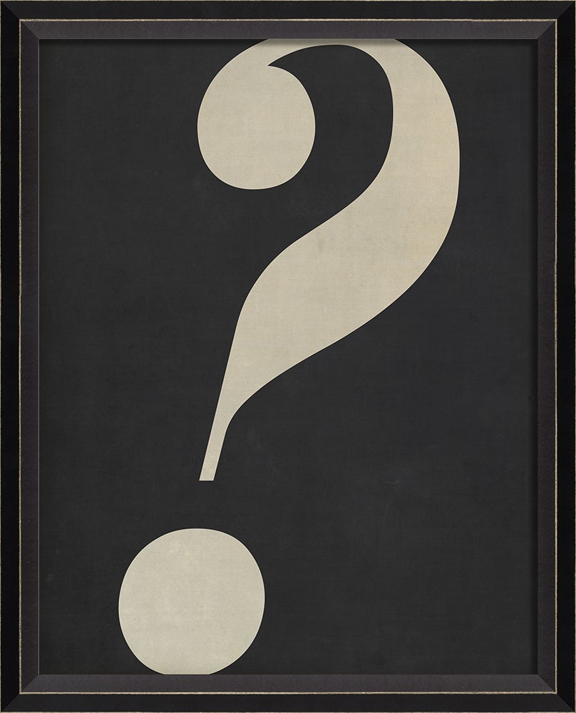 Spicher & Company BC Letter Question Mark white on black sm 10846