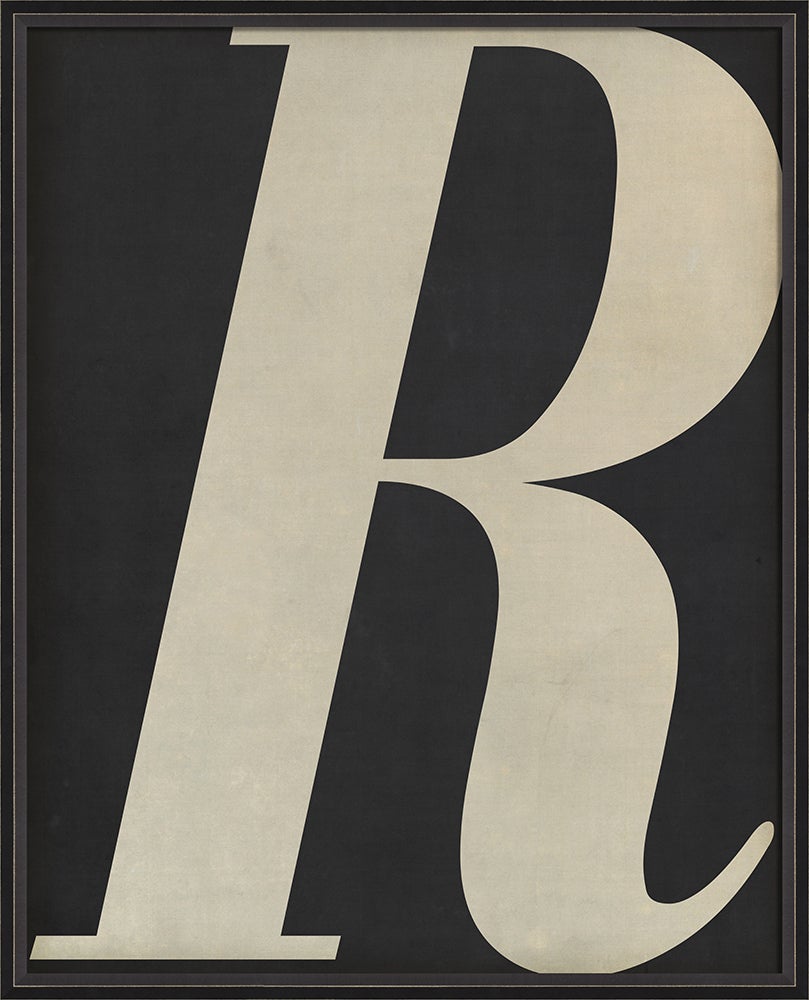 Spicher & Company BC Letter R white on black 10867