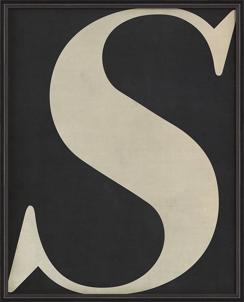 Spicher & Company BC Letter S white on black 10868