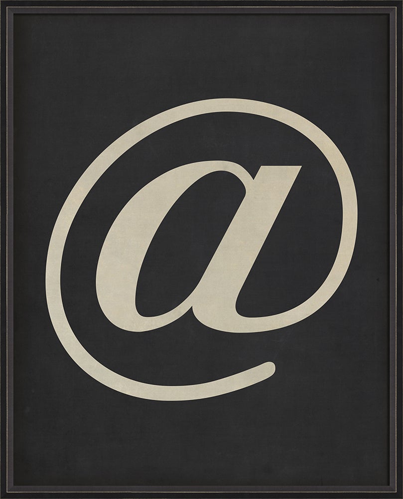 Spicher & Company BC Letter At Symbol white on black 10878