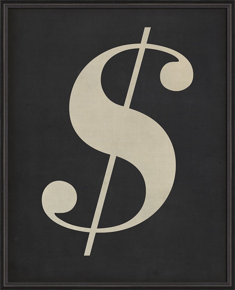 Spicher & Company BC Letter Dollar Sign white on black 10880