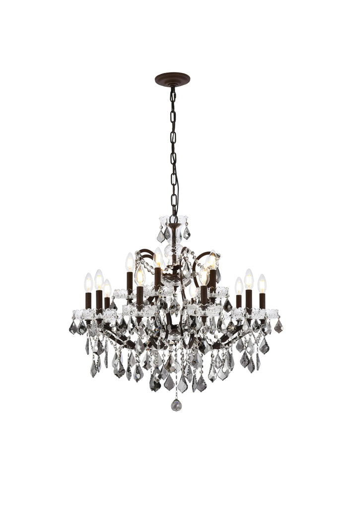 Elegant Lighting Chandelier Royal Cut 1138D30RI-SS/RC