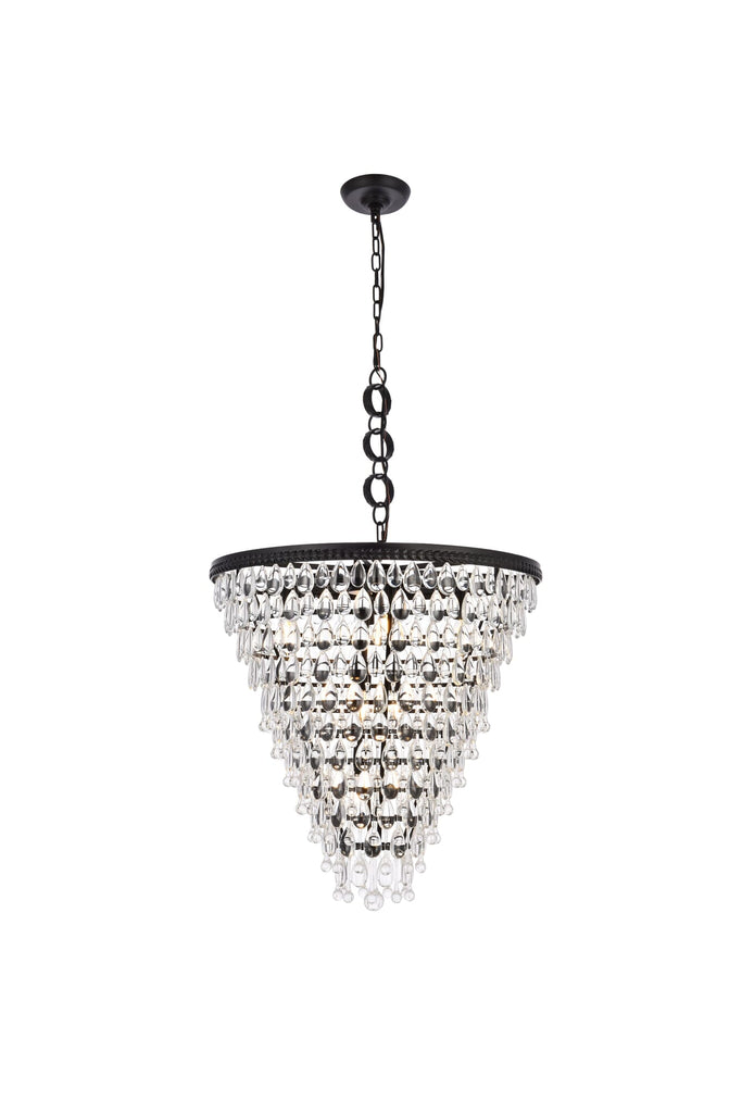 Elegant Lighting Chandelier Royal Cut 1219D24BK/RC