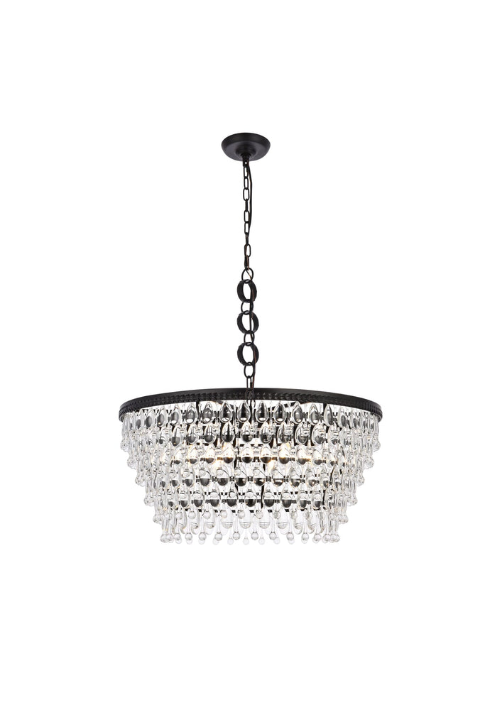 Elegant Lighting Chandelier Royal Cut 1219D28BK/RC