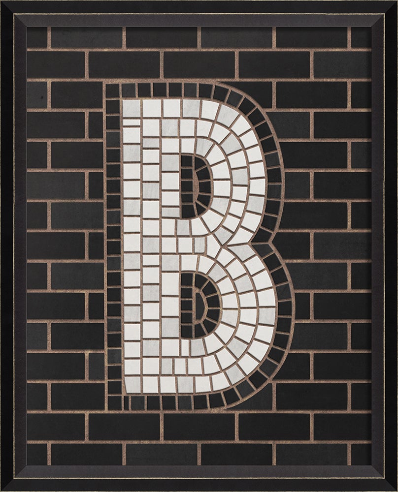 Spicher & Company BC Mosaic Letter B on Black sm 16644