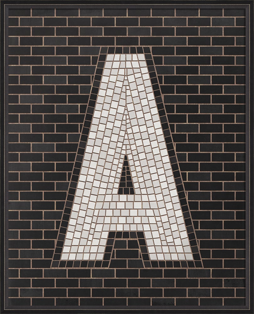 Spicher & Company BC Mosaic Letter A on Black lg 16683