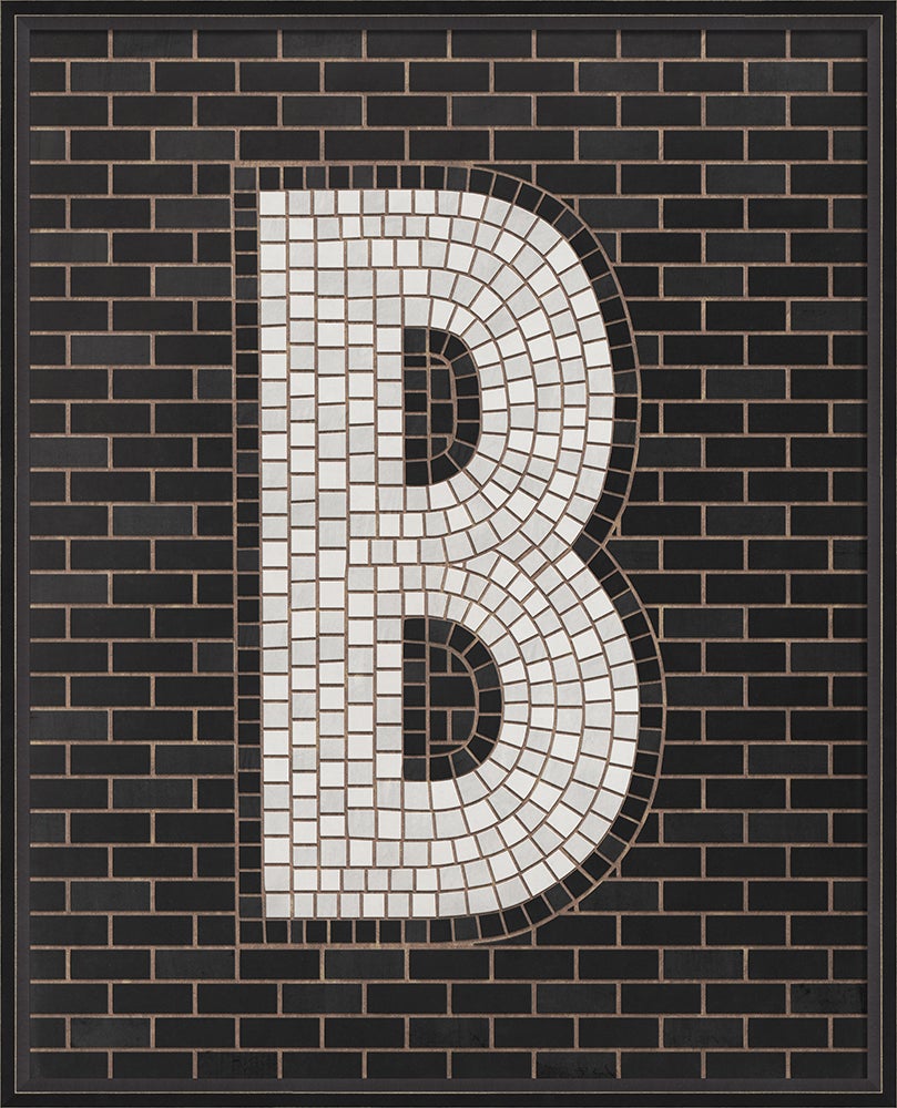 Spicher & Company BC Mosaic Letter B on Black lg 16684