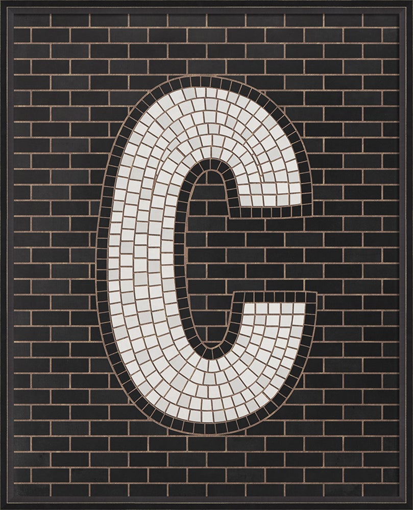 Spicher & Company BC Mosaic Letter C on Black lg 16685