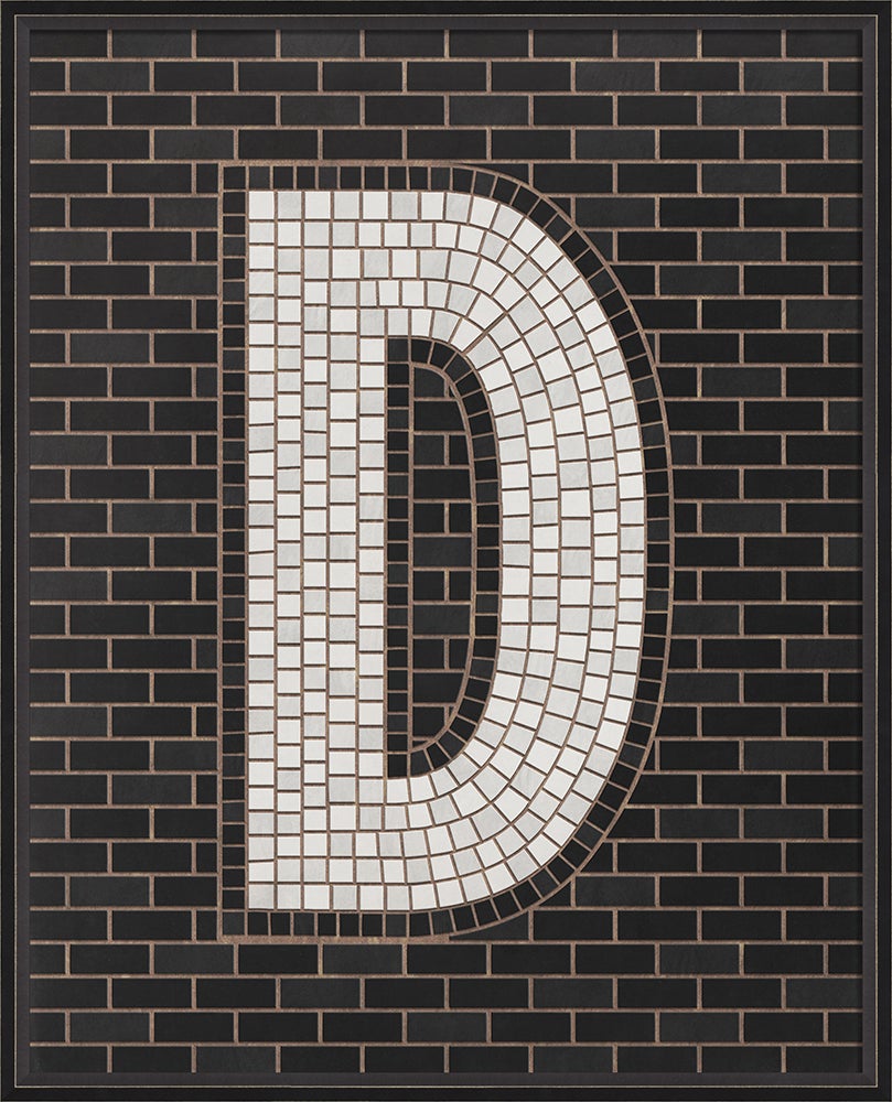 Spicher & Company BC Mosaic Letter D on Black lg 16686