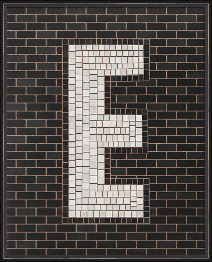 Spicher & Company BC Mosaic Letter E on Black lg 16687