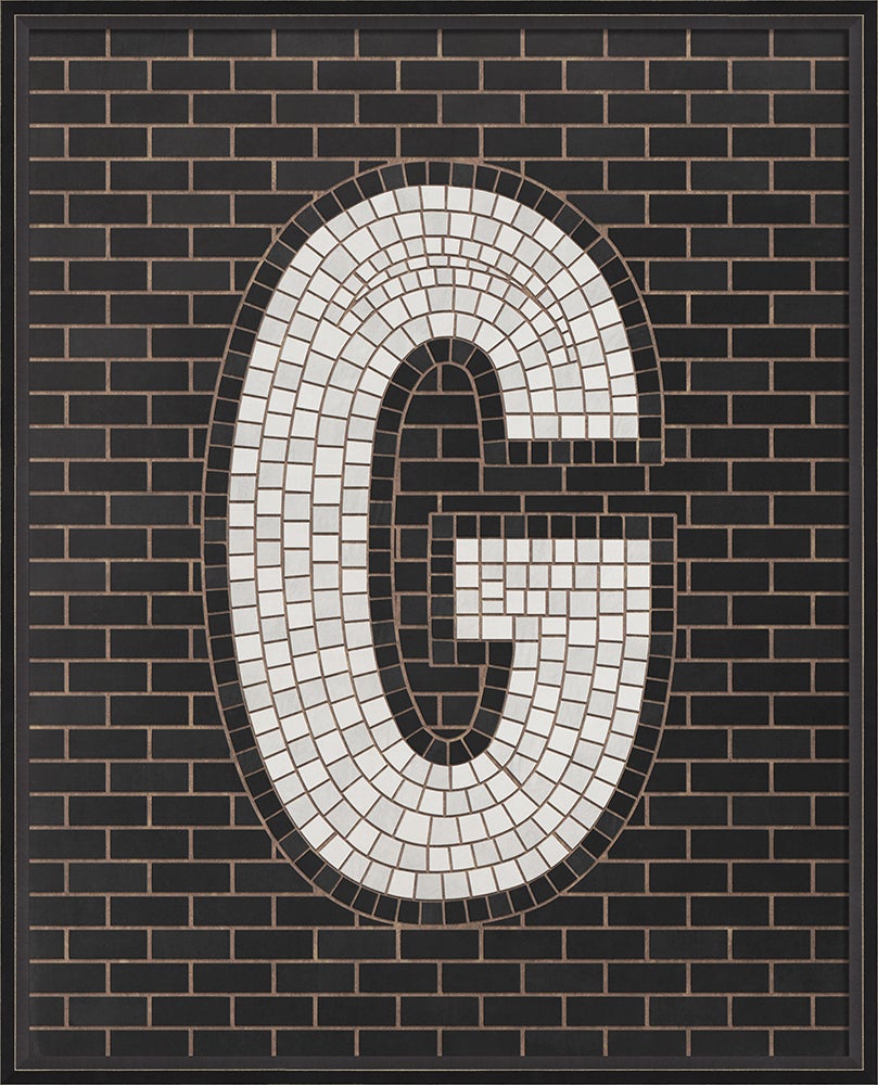 Spicher & Company BC Mosaic Letter G on Black lg 16689