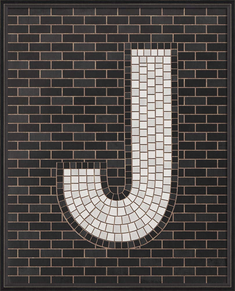 Spicher & Company BC Mosaic Letter J on Black lg 16692