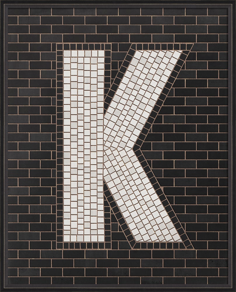 Spicher & Company BC Mosaic Letter K on Black lg 16693