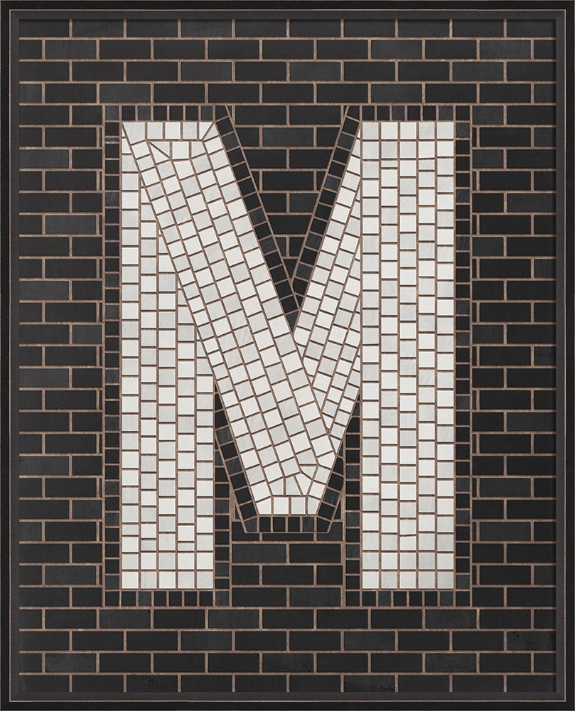 Spicher & Company BC Mosaic Letter M on Black lg 16695