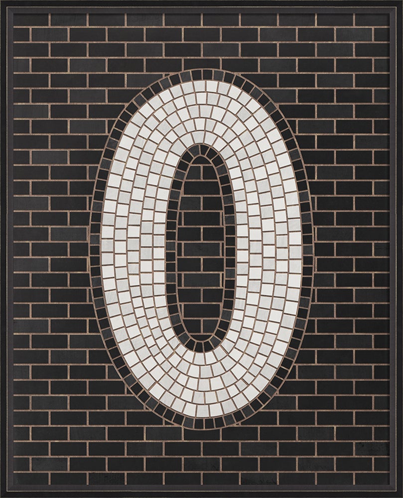 Spicher & Company BC Mosaic Letter O on Black lg 16697