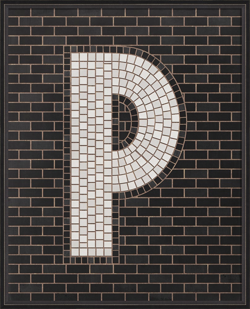 Spicher & Company BC Mosaic Letter P on Black lg 16698