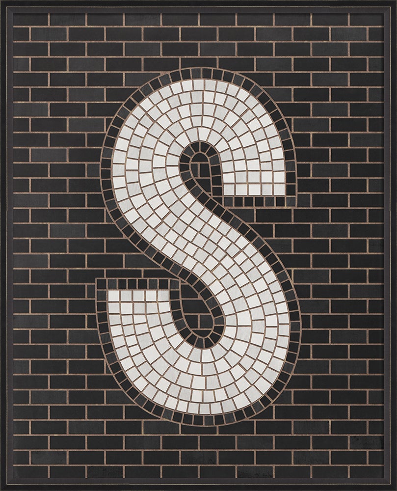 Spicher & Company BC Mosaic Letter S on Black lg 16701