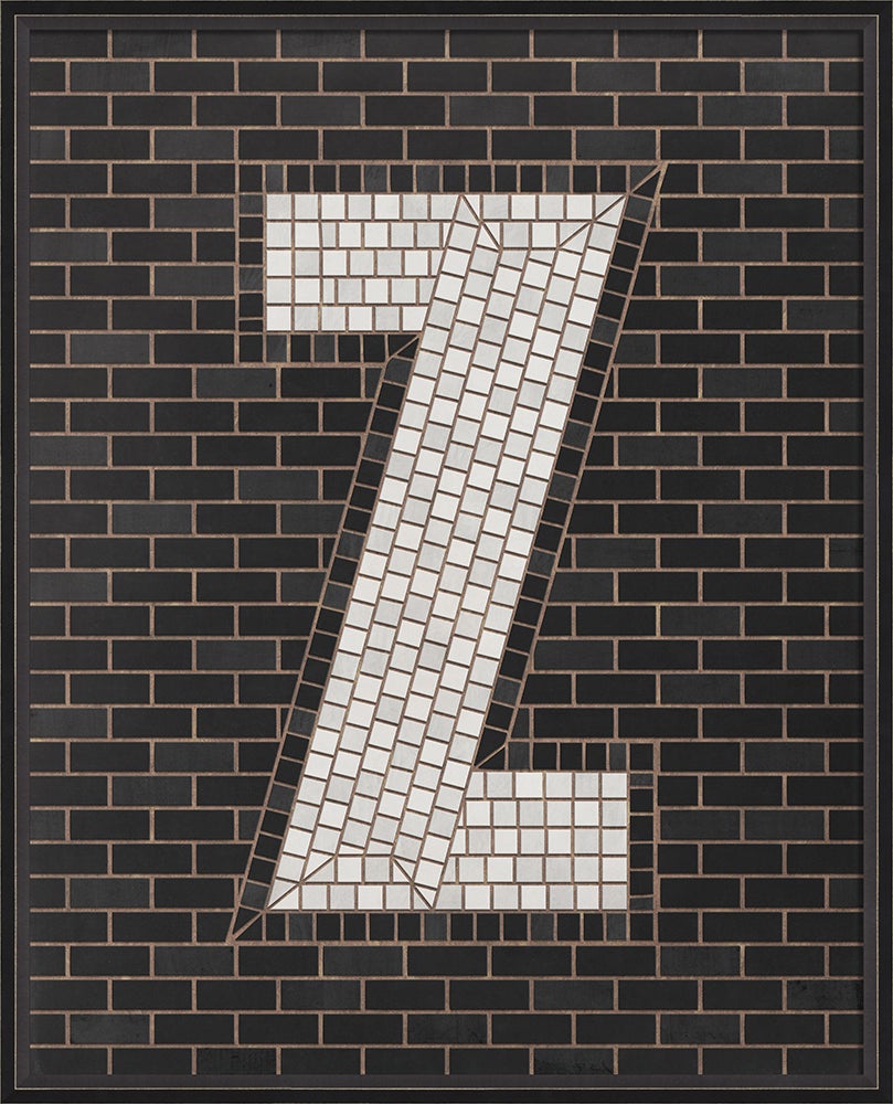 Spicher & Company BC Mosaic Letter Z on Black lg 16708