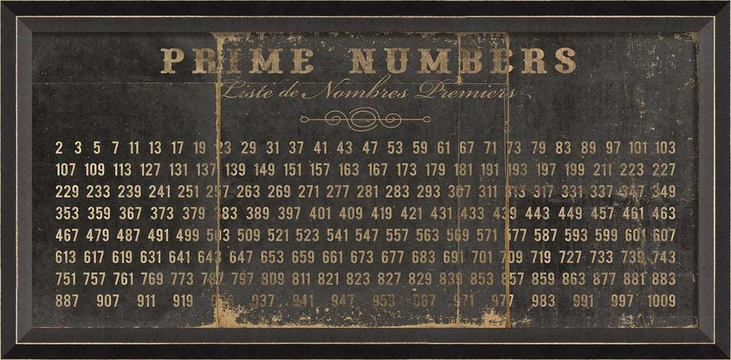 Spicher & Company BC Prime Numbers on black 18006