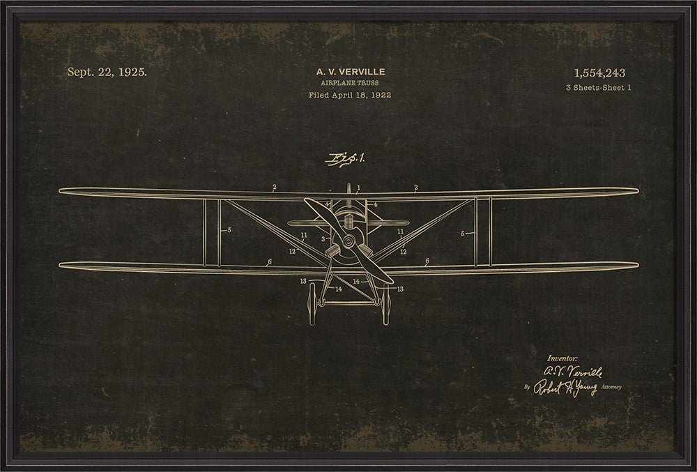 Spicher & Company BCBL Verville Airplane on black xl 19942