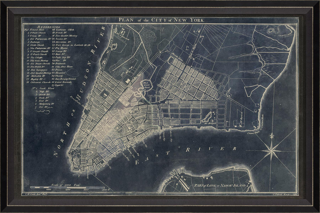 Spicher & Company BC New York MAP1789 Blue 30017