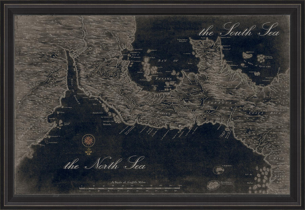 Spicher & Company BCBL The North and South Seas MAP on Black 30026