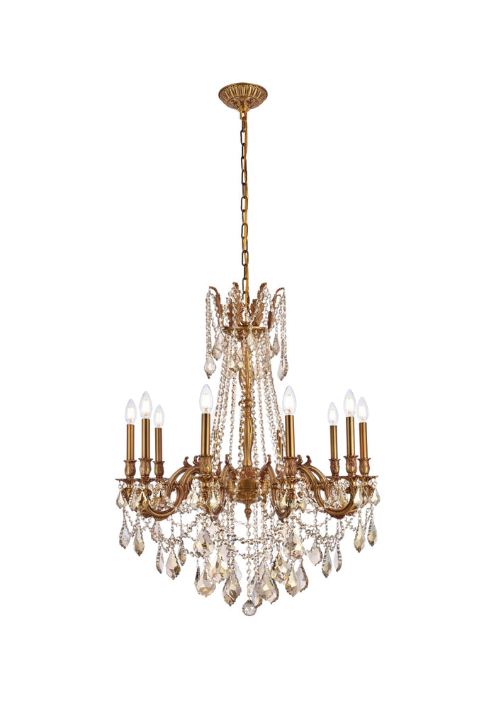 Elegant Lighting Chandelier Royal Cut 9210D28FG-GT/RC