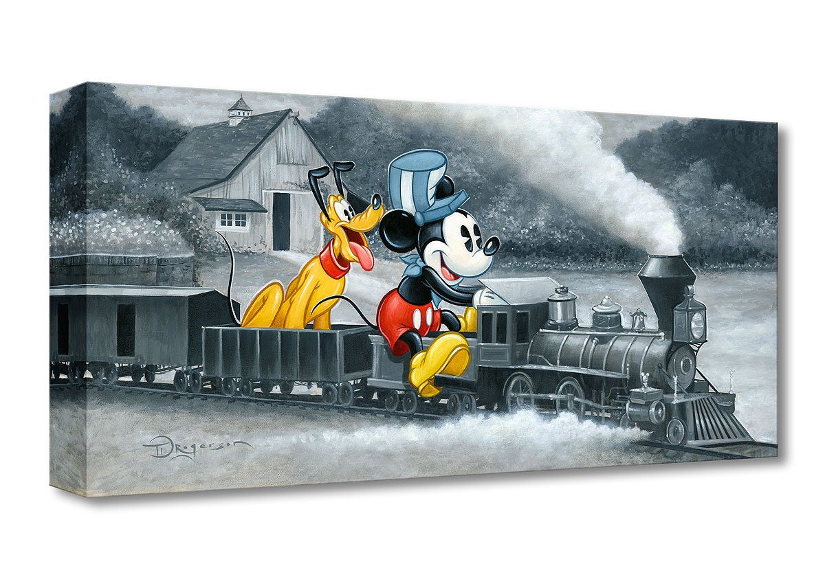Mickey Mouse Train Walt Disney Fine Art Matousek Lt Ed TOC Print Happy  Engineer 海外 即決-
