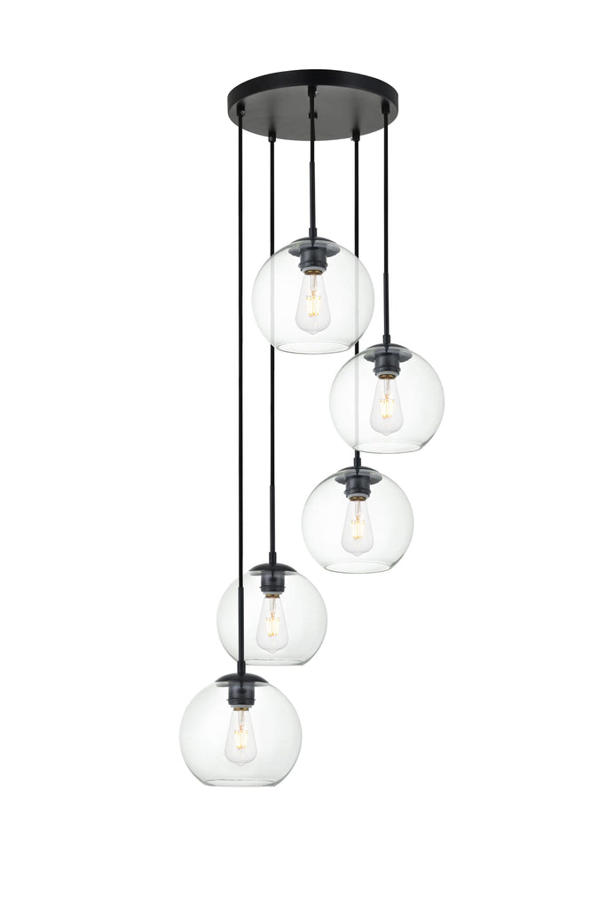 Elegant Lighting Pendant Light LD2226BK