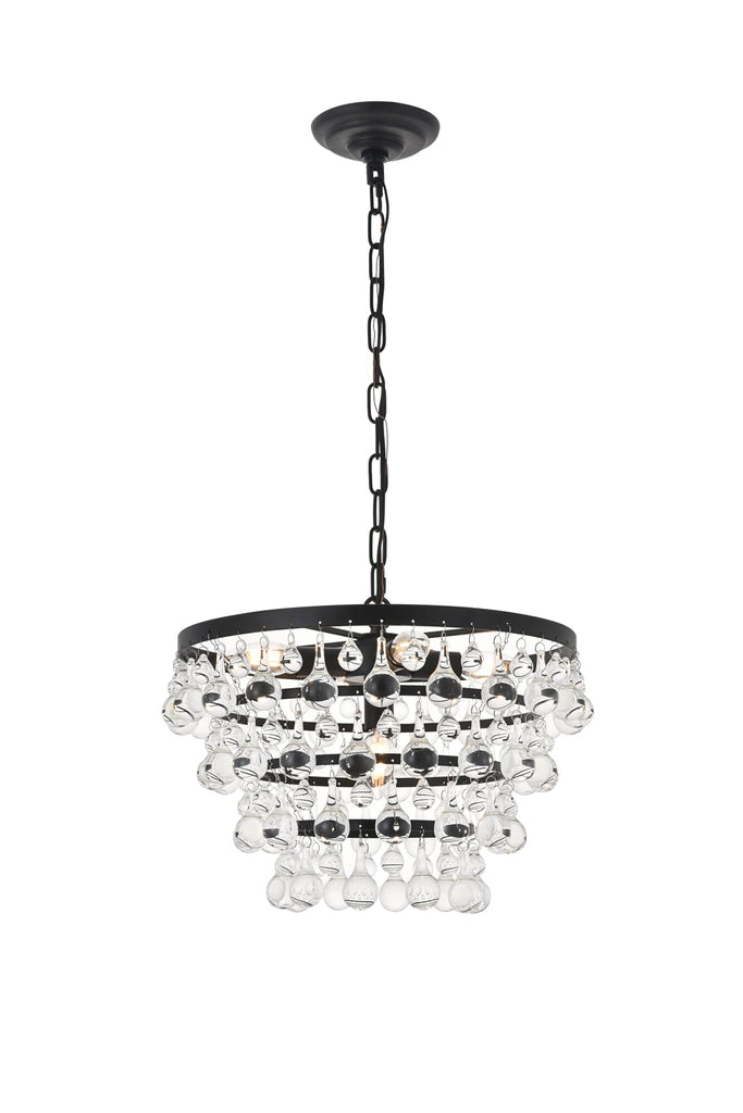 Elegant Lighting Pendant Light LD5016D17BK