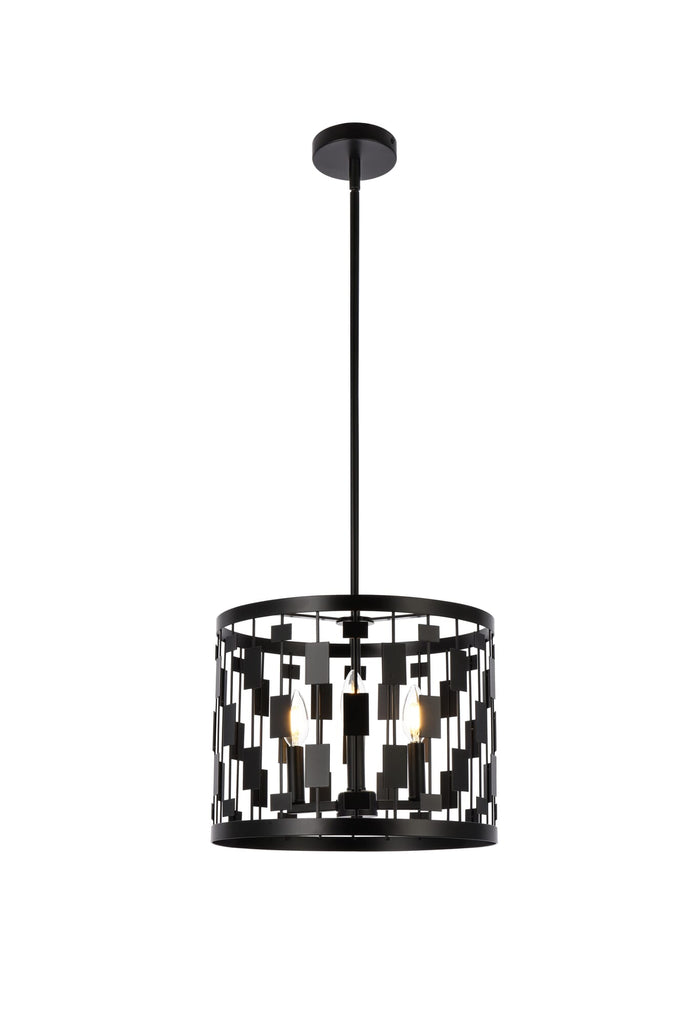 Elegant Lighting Pendant Light LD7074D14BK