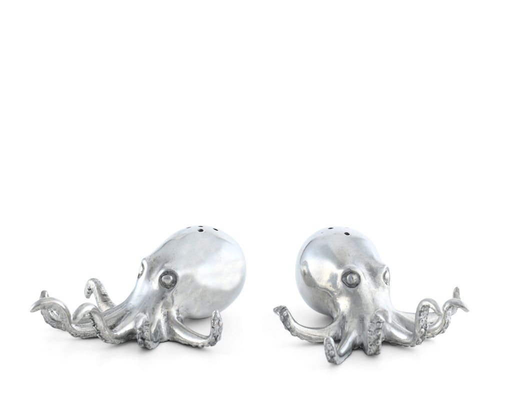 Vagabond House Sea and Shore Pewter Octopus Salt & Pepper Set O116O