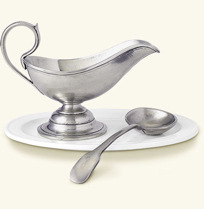 Match Pewter Gravy Boat With Gravy Spoon 879.4