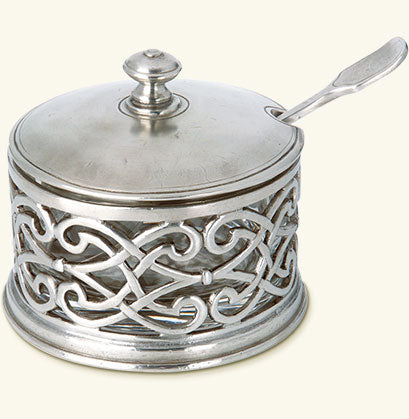 Match Pewter Cutwork Parmesan Dish With Spoon A590.0