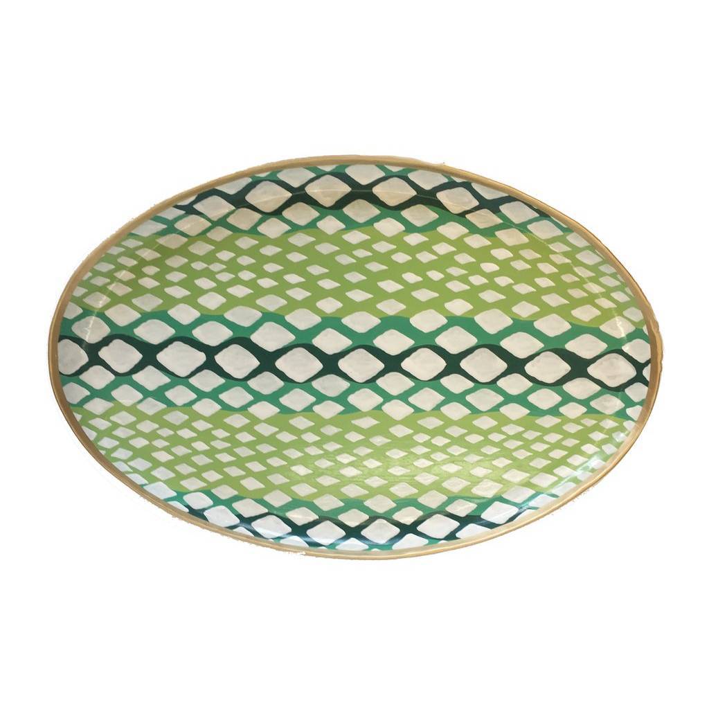 Dana Gibson Python Platter in Green