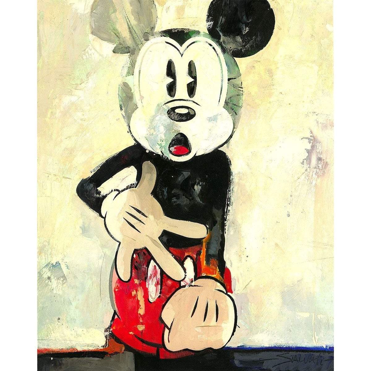 Canvas print Mickey Mouse - Textured Sketch