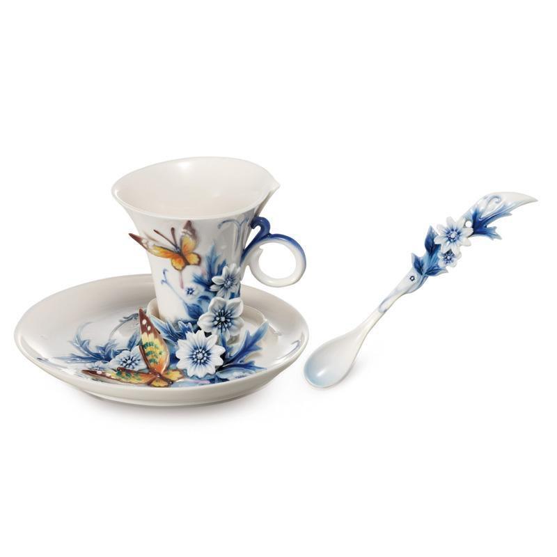 Franz online Porcelain Peacock Splendor Teacup & Saucer Set