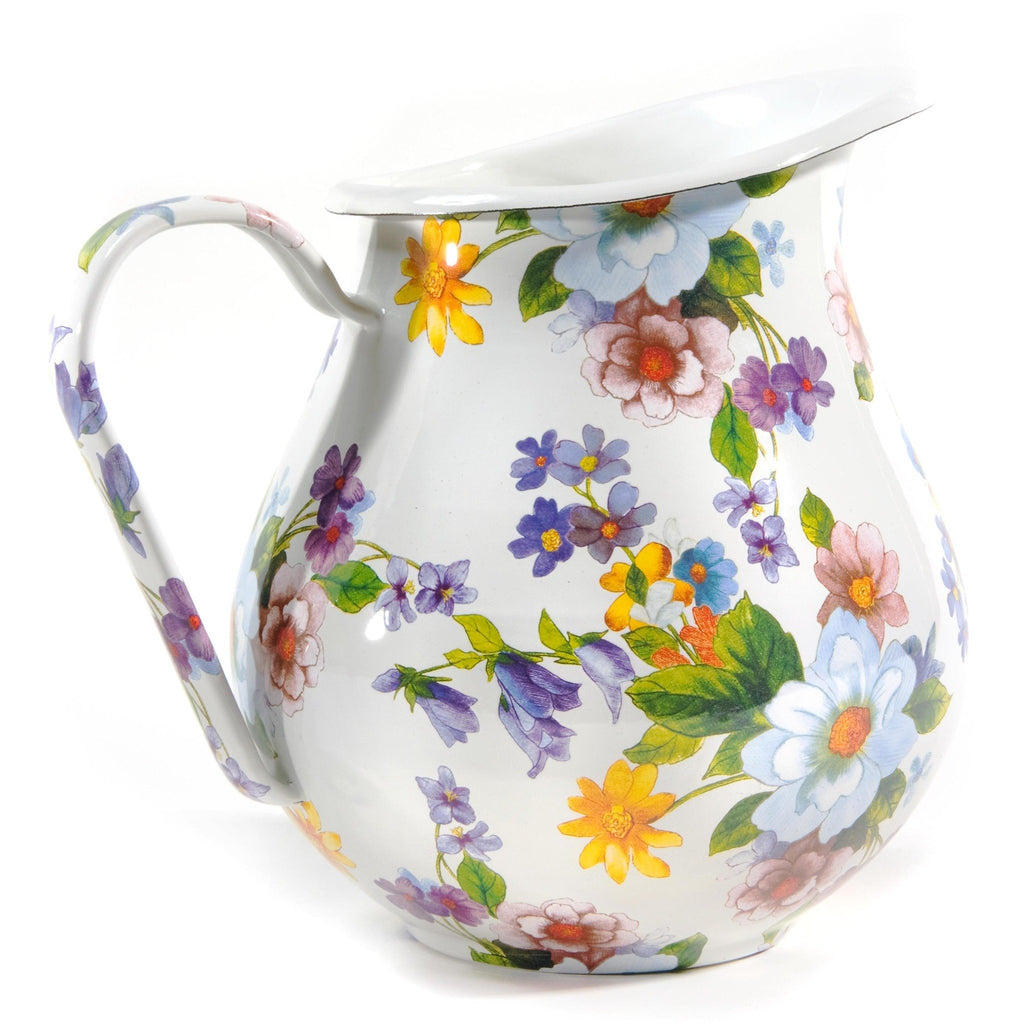 MacKenzie Childs Flower Market Pitcher - White