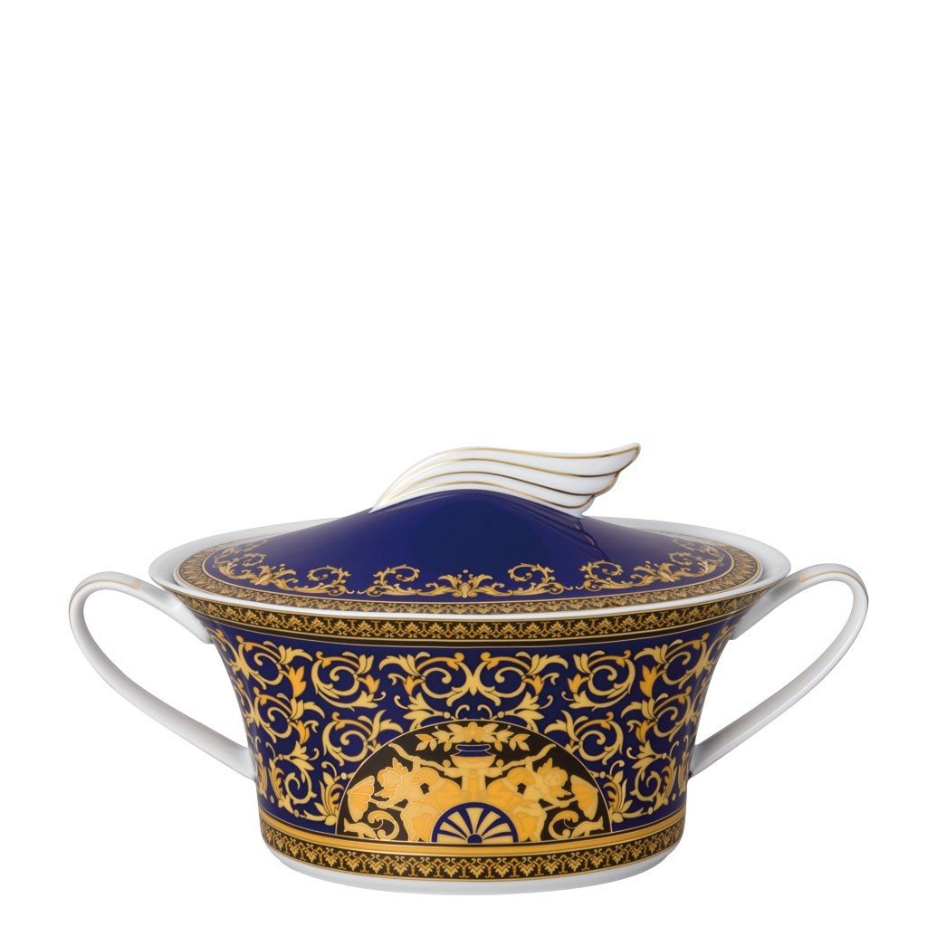 Versace Medusa Blue Vegetable Bowl Covered 54 ounce 19325-409620-11320